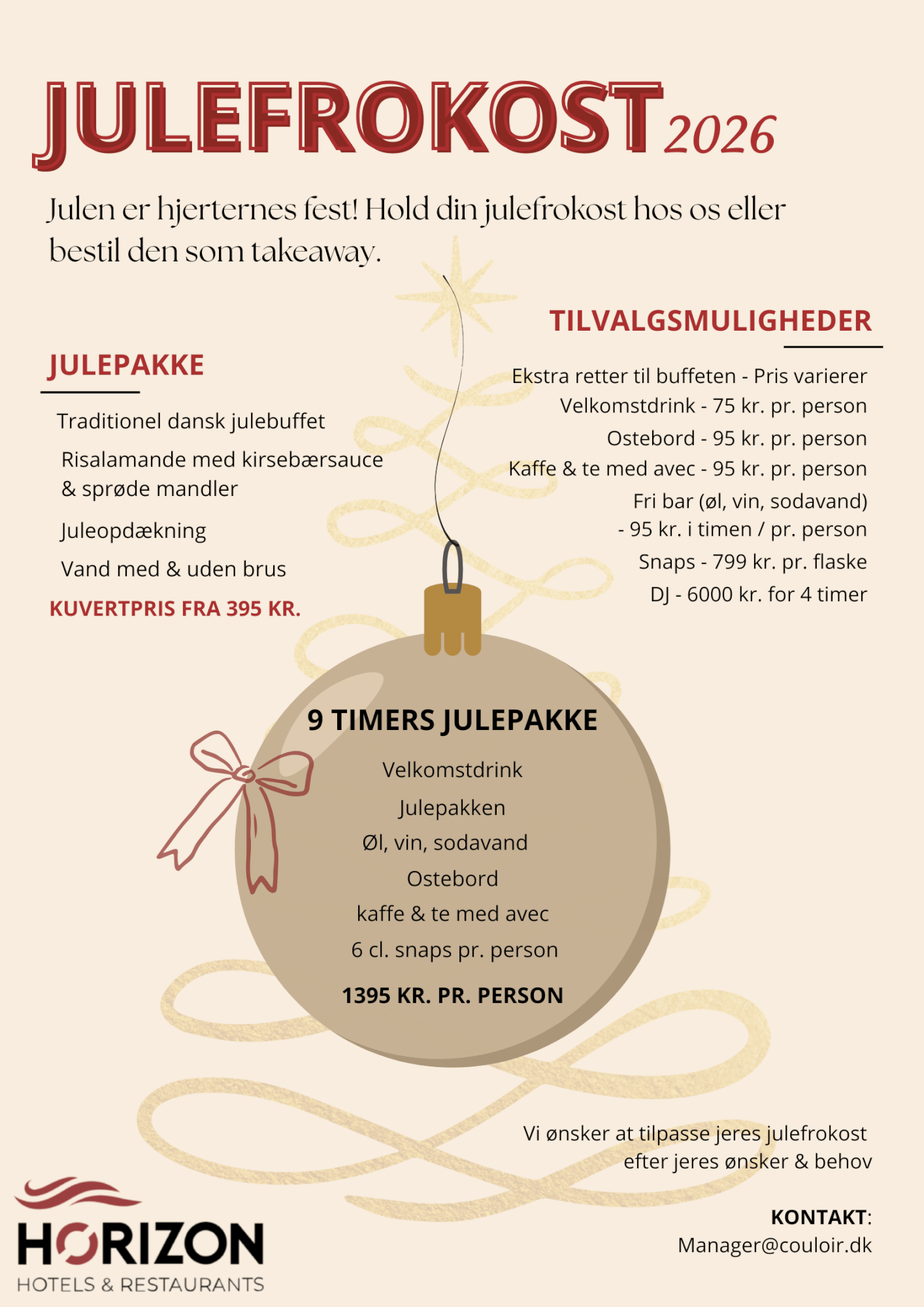 Julefrokost 2026 flyer — Restaurant Hellerup Sejlklub