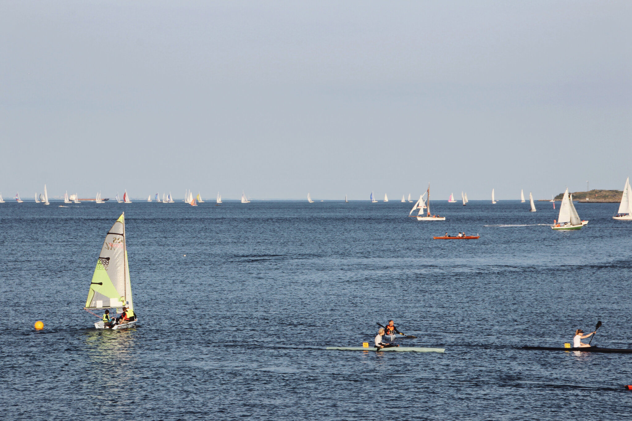 Havnen og udsigten ved Restaurant Hellerup Sejlklub